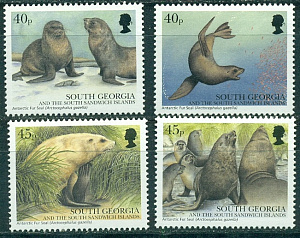 Южная Георгия, 2022, Тюлени, 4 марки Южная Георгия, 2022, Тюлени, 4 марки